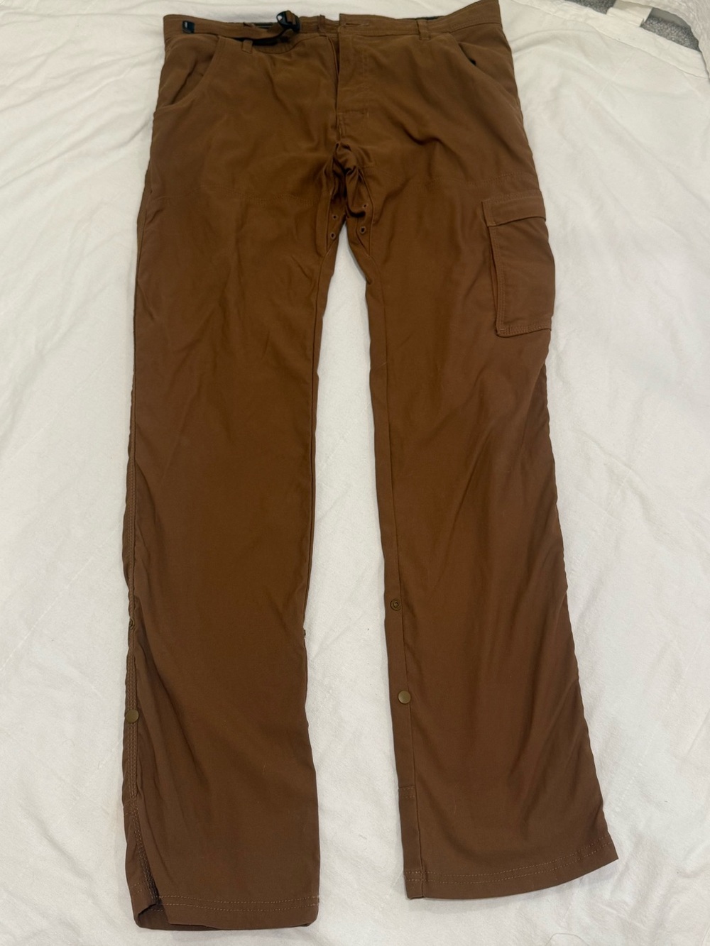 prAna Men’s 34x34 Brown Slim Fit Cargo Hiking Pants Outdoor Travel